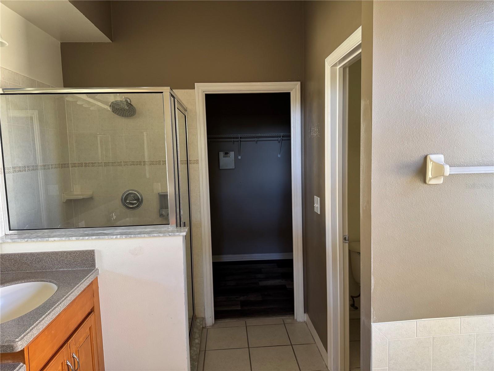 Master Bath, Shower, Large Walk in Closet.