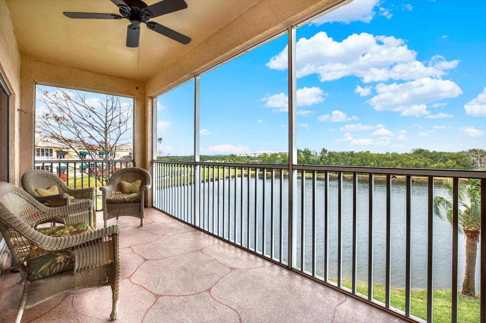 Water View. Screened Balcony