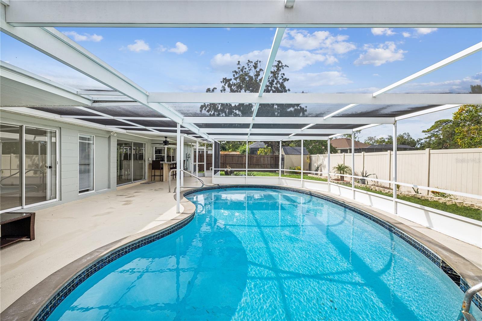 Large Kidney shaped pool for hours of relaxation