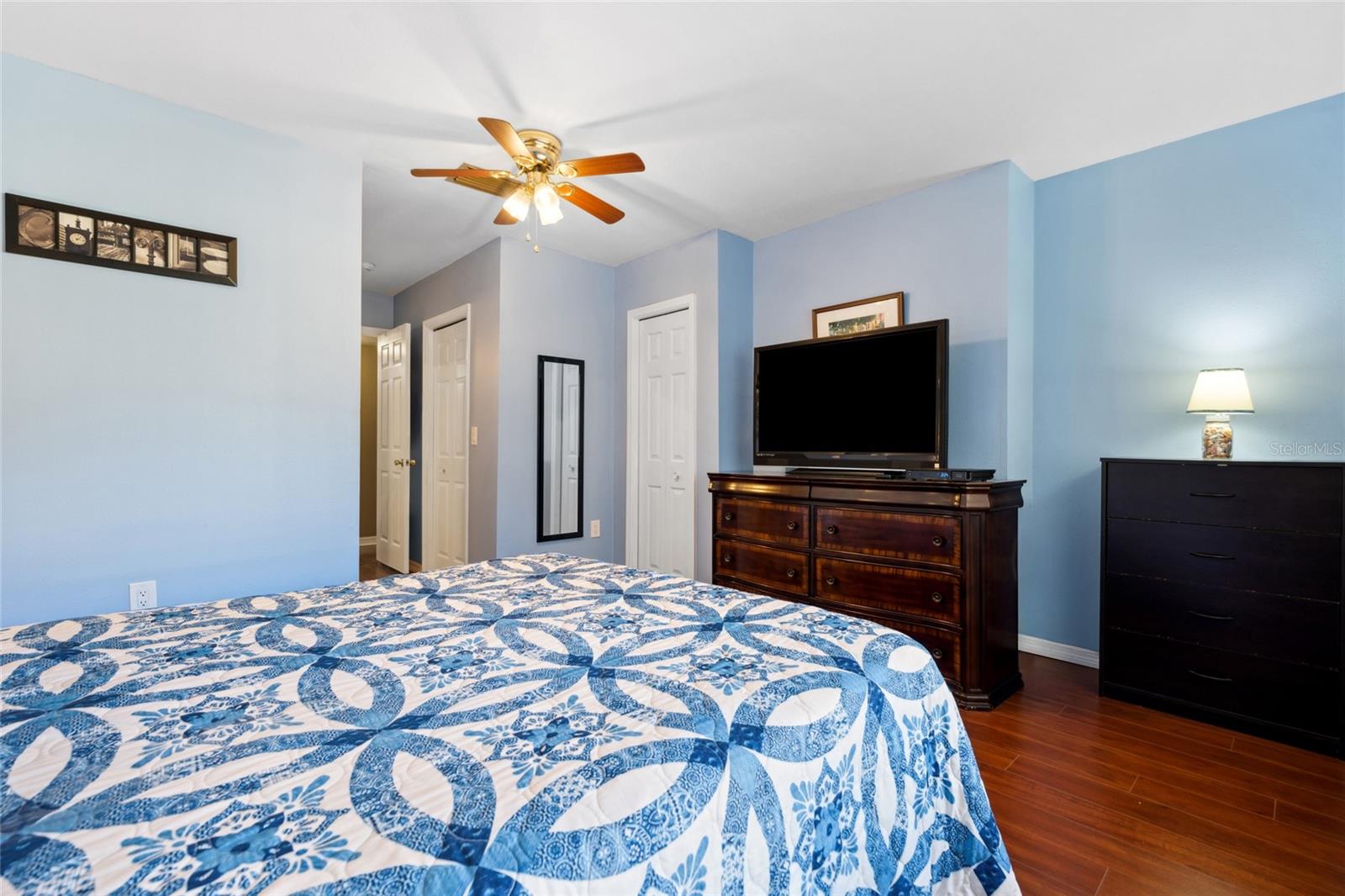 Primary bedroom with walk-in closet and a second closet