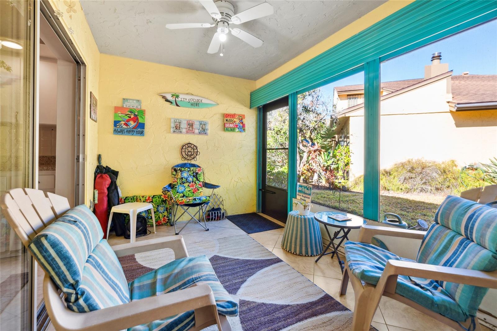 Cozy screened-in patio