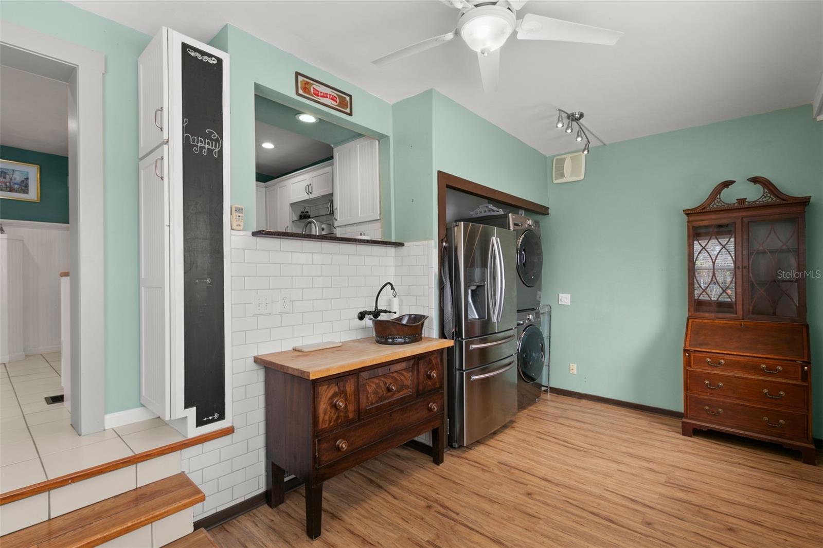 Downstairs Full fridge with freezer & extra sink