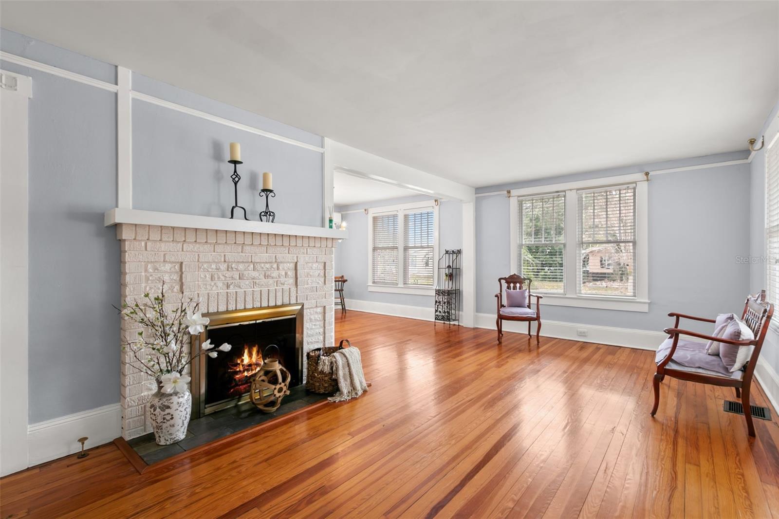 Living room with gas fireplace