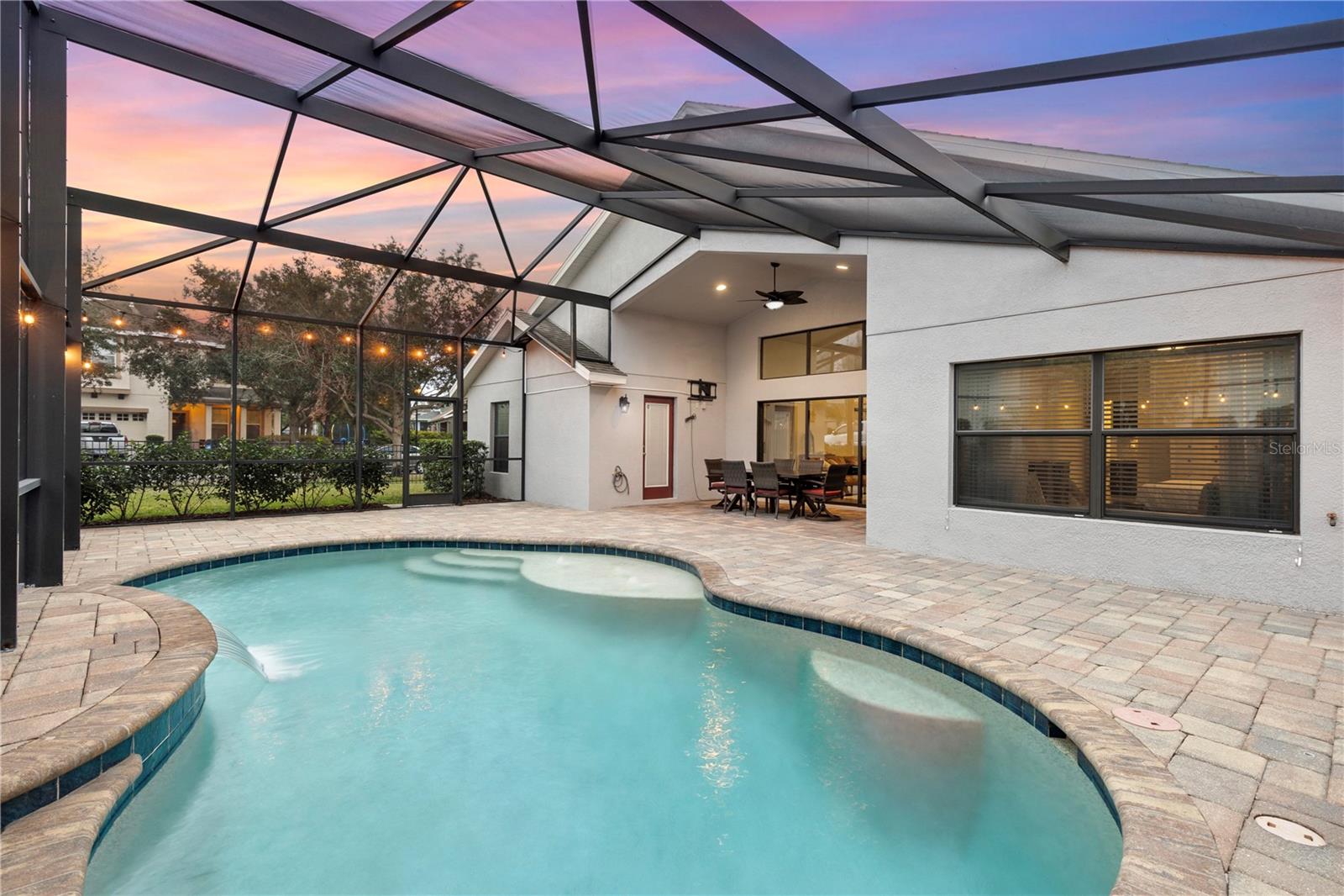 Screened in lanai lets you enjoy the pool all year long!