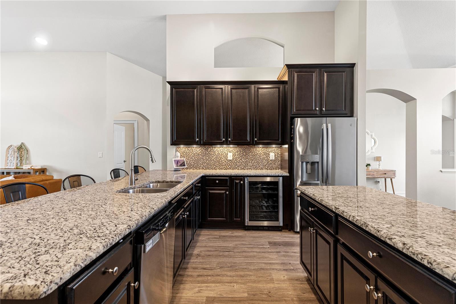 Beverage and Wine Fridge with additional cabinet and counter space!