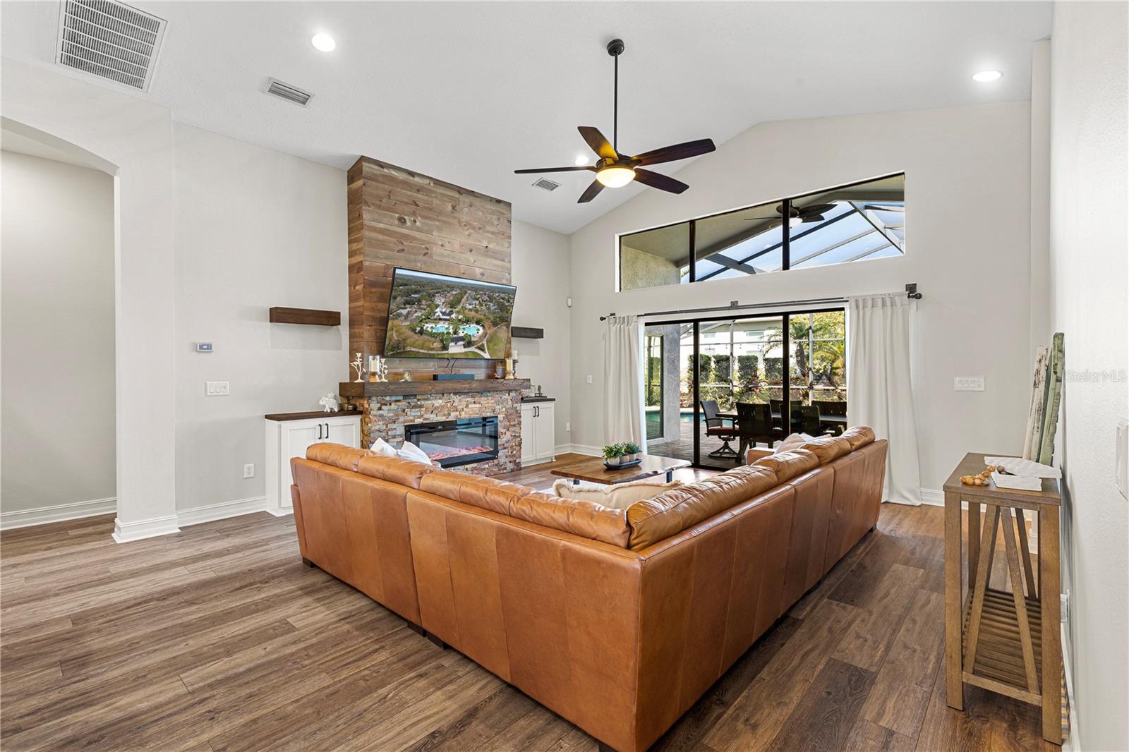 Kitchen opens into Living Room