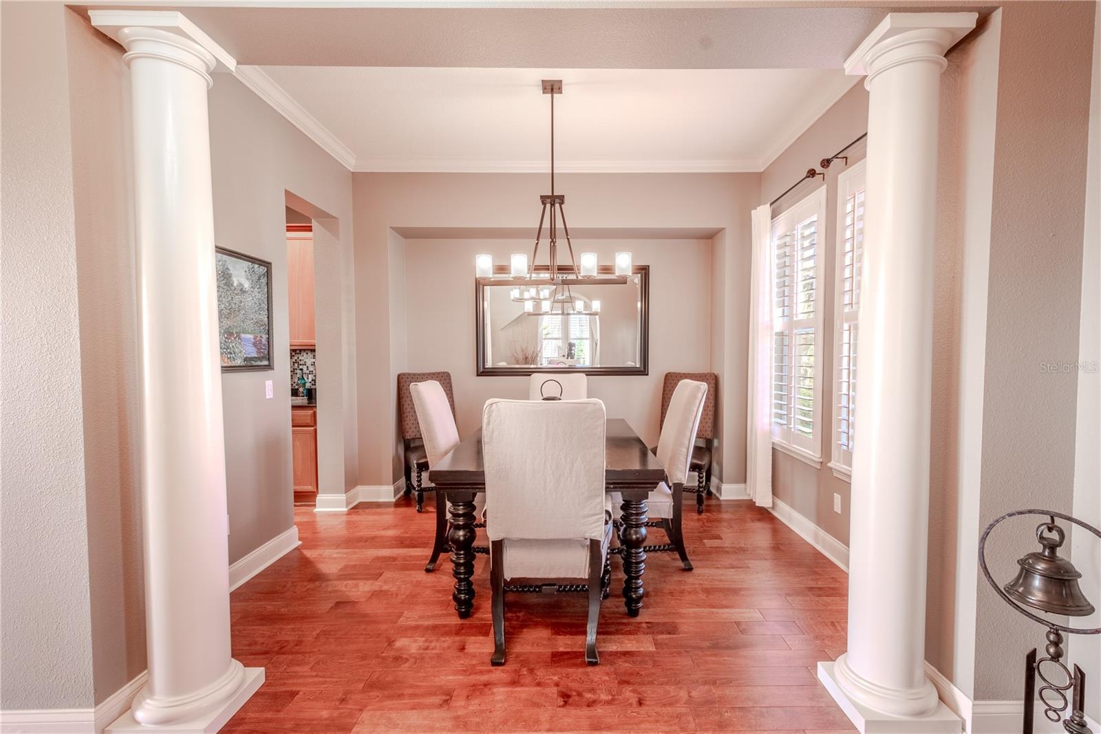 To the right of the foyer is the formal dining room.