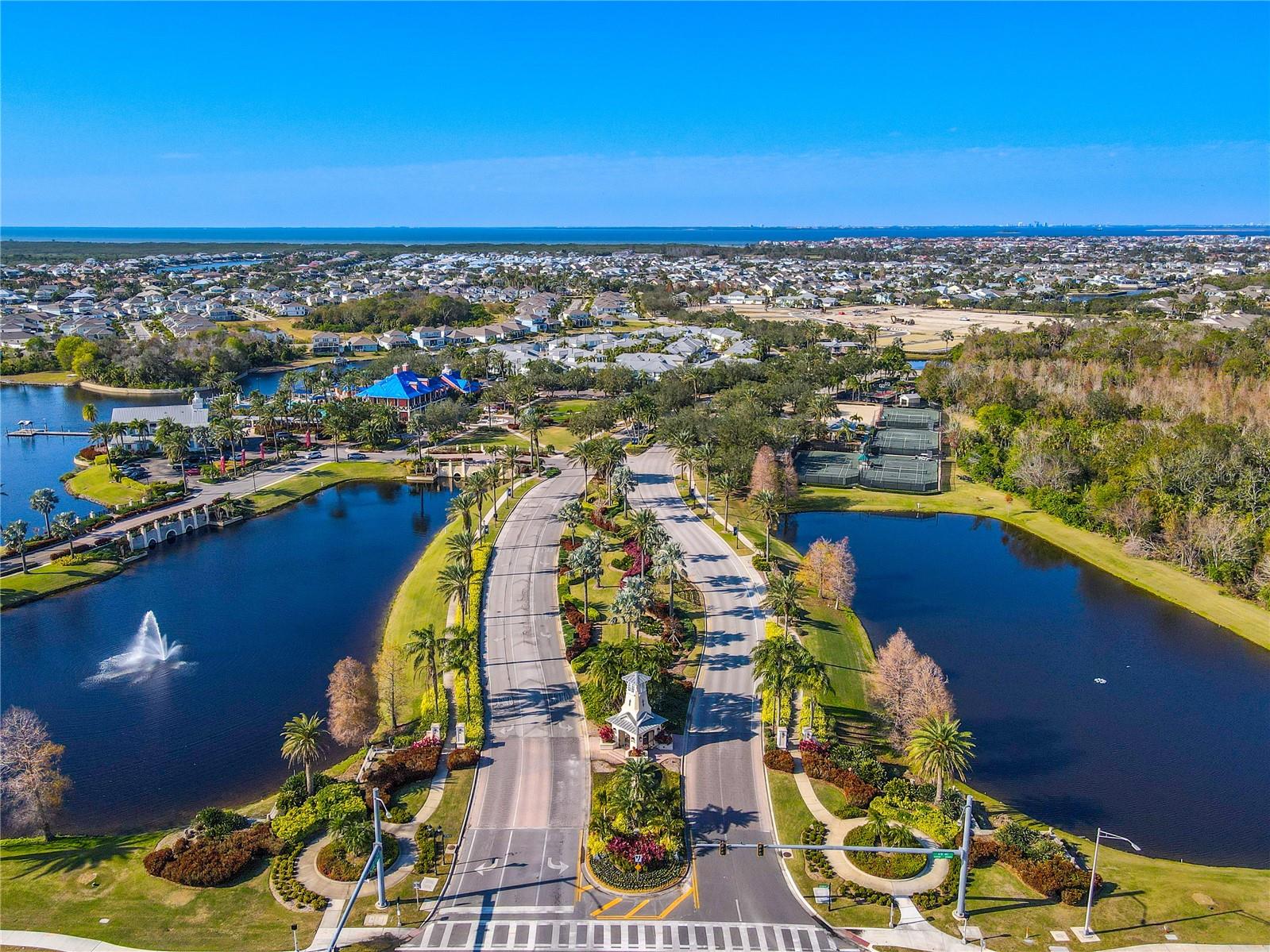 Overhead view of entrance to Mirabay