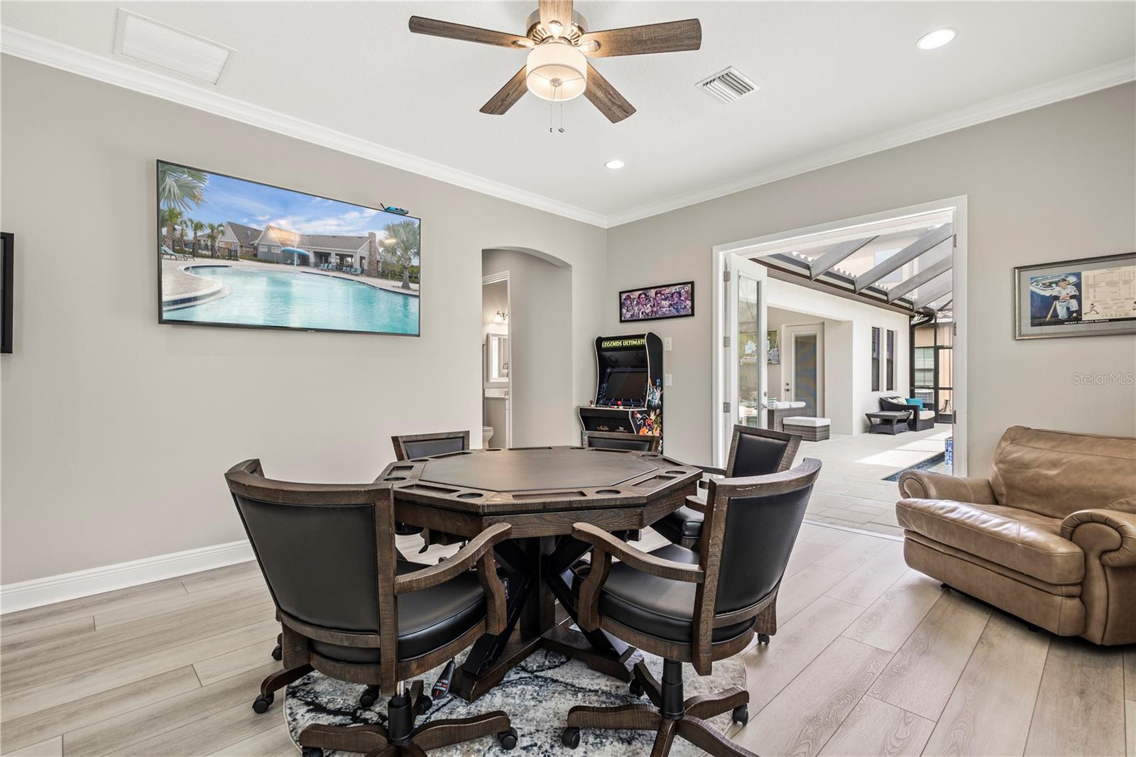 Bonus Room #1 - Main Floor, with french door access to the pool