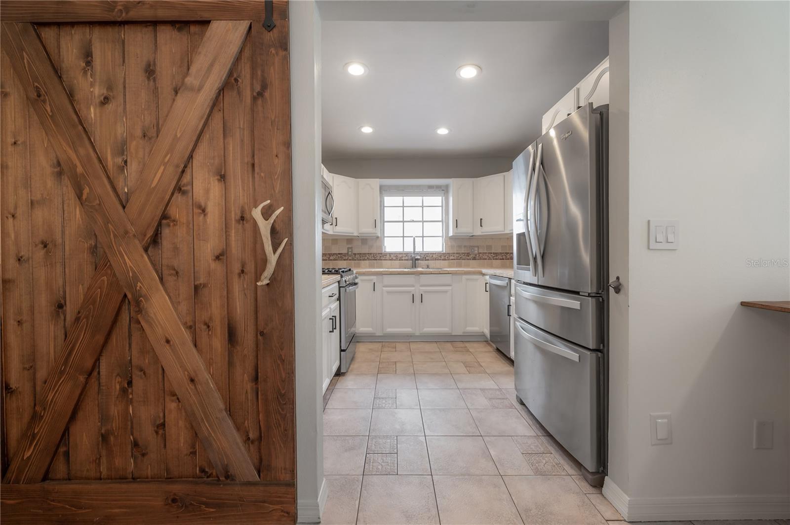 Custom Rolling Barn Door to Close off Kitchen if Desired