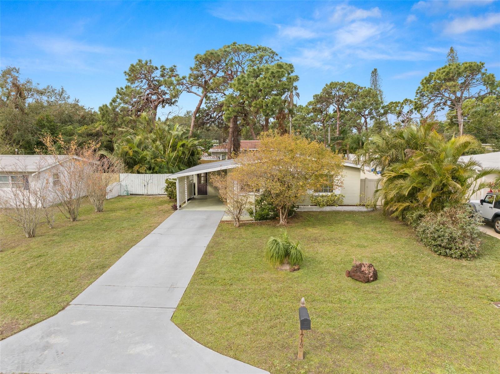 Oversized fenced in yard.