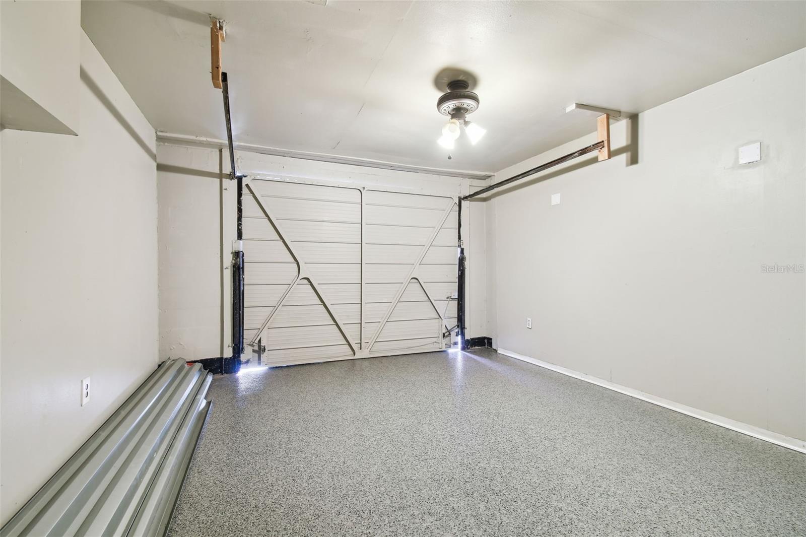 1 car garage with new epoxy floor