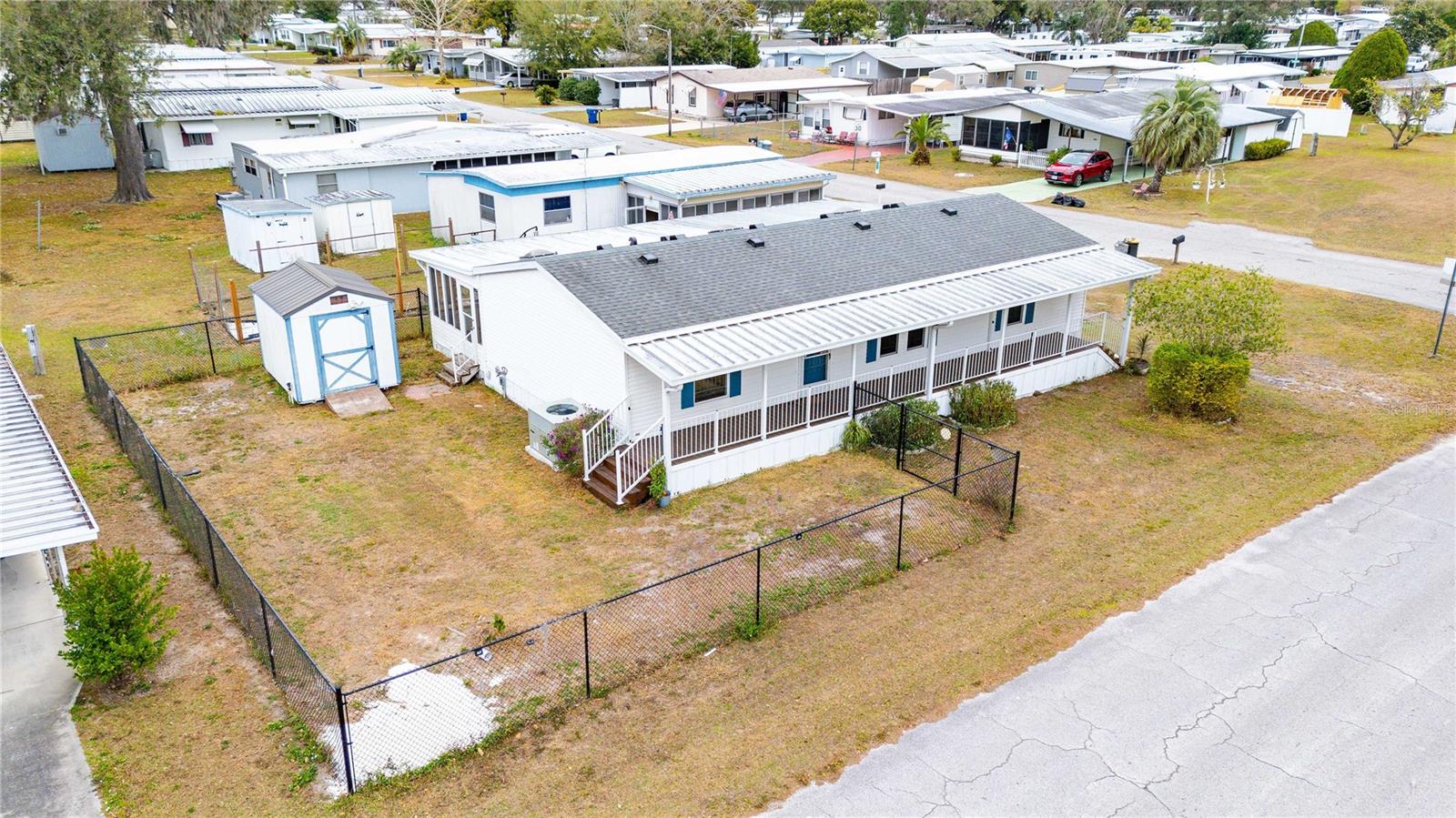 Corner lot is fenced.