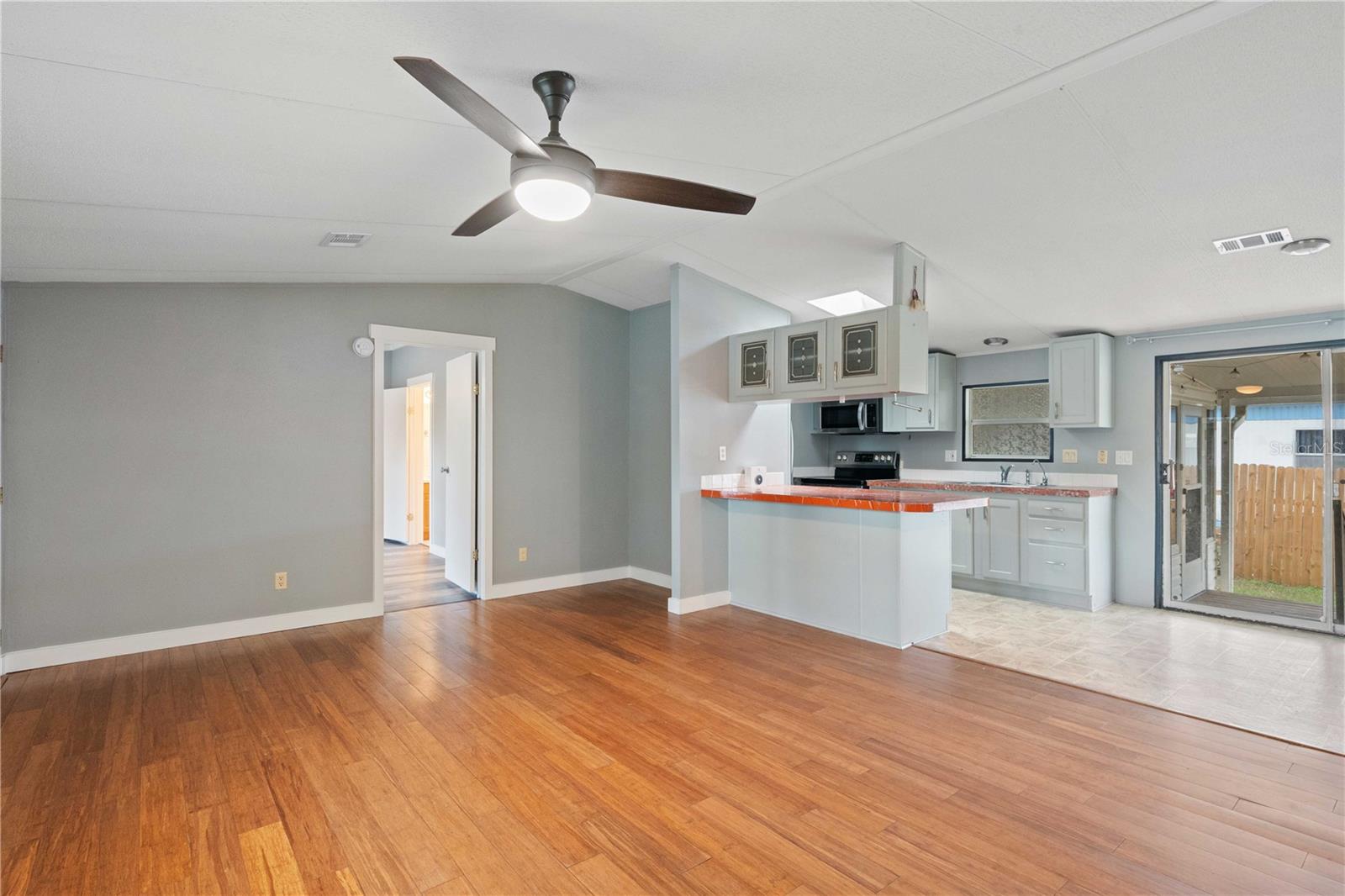 Ceiling fans and updated flooring.