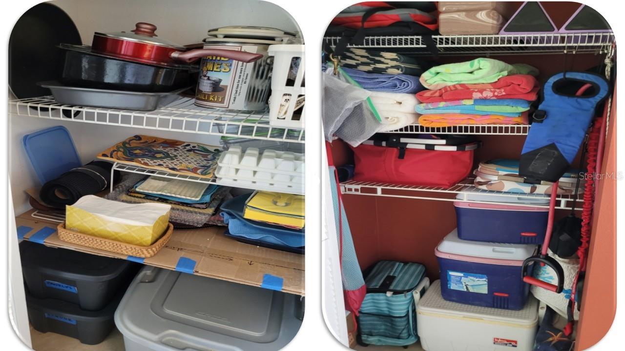 Just outside the laundry room is  a multi shelf  dish pantry.  And across from the pantry is the ”fun”  closet for coolers, picnic baskets, beach towels, kayak gear, tennis rackets, work out stuff, snorkels.  Another  “must” of fun stuff for this fun place to live.