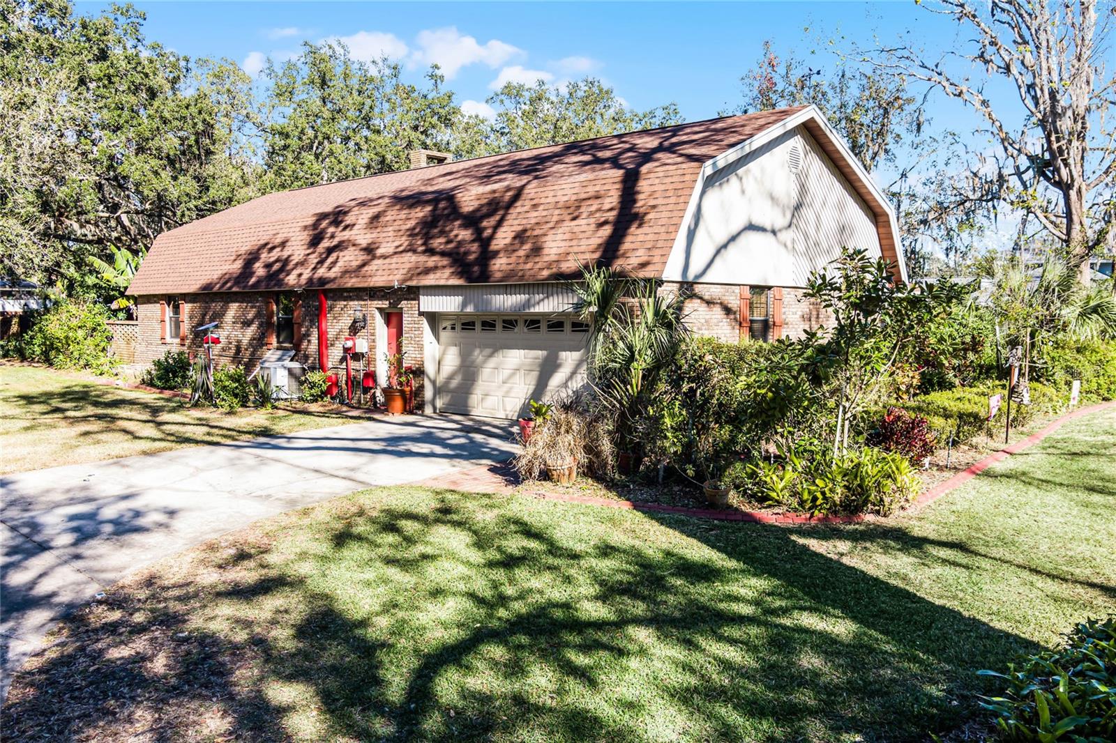 Front of home has side-entry garage