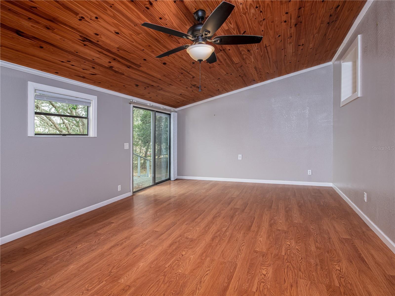 Family room with sliders leading to rear deck