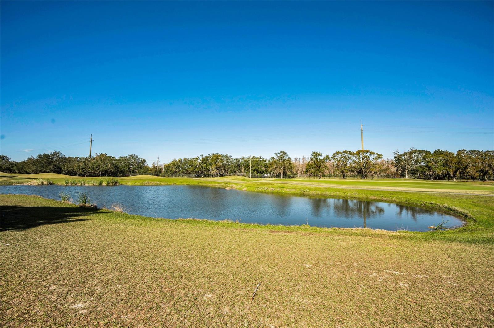 Large pond also behind home