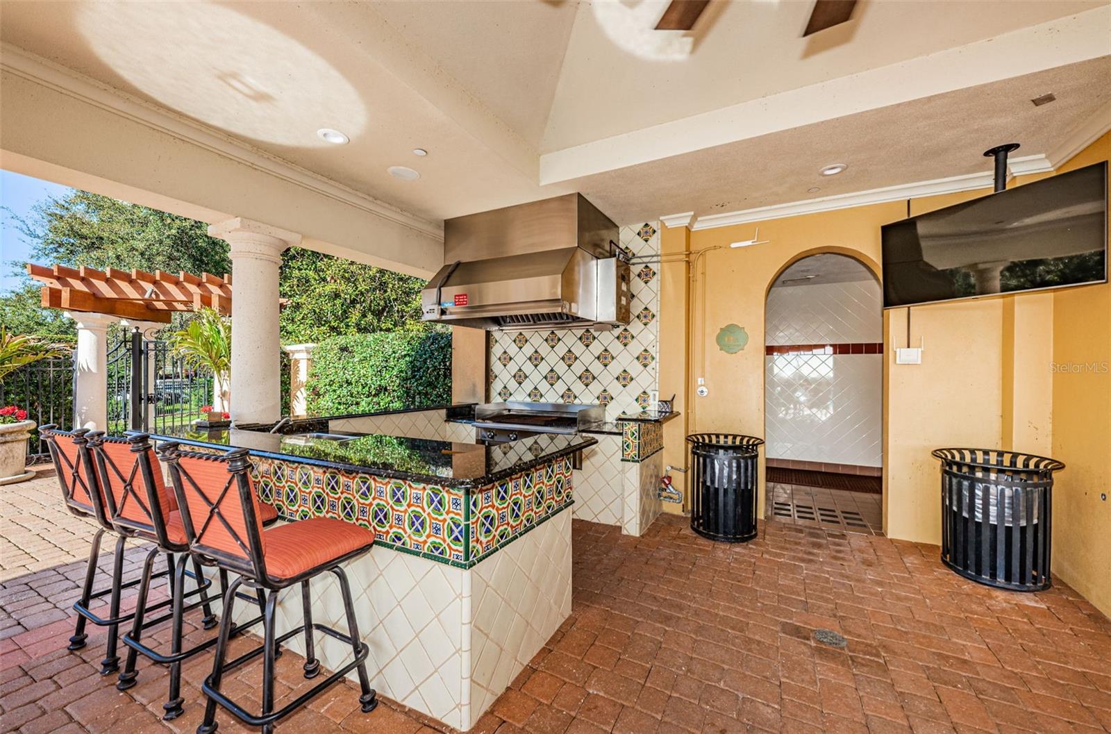 Grill and kitchen area in the clubhouse