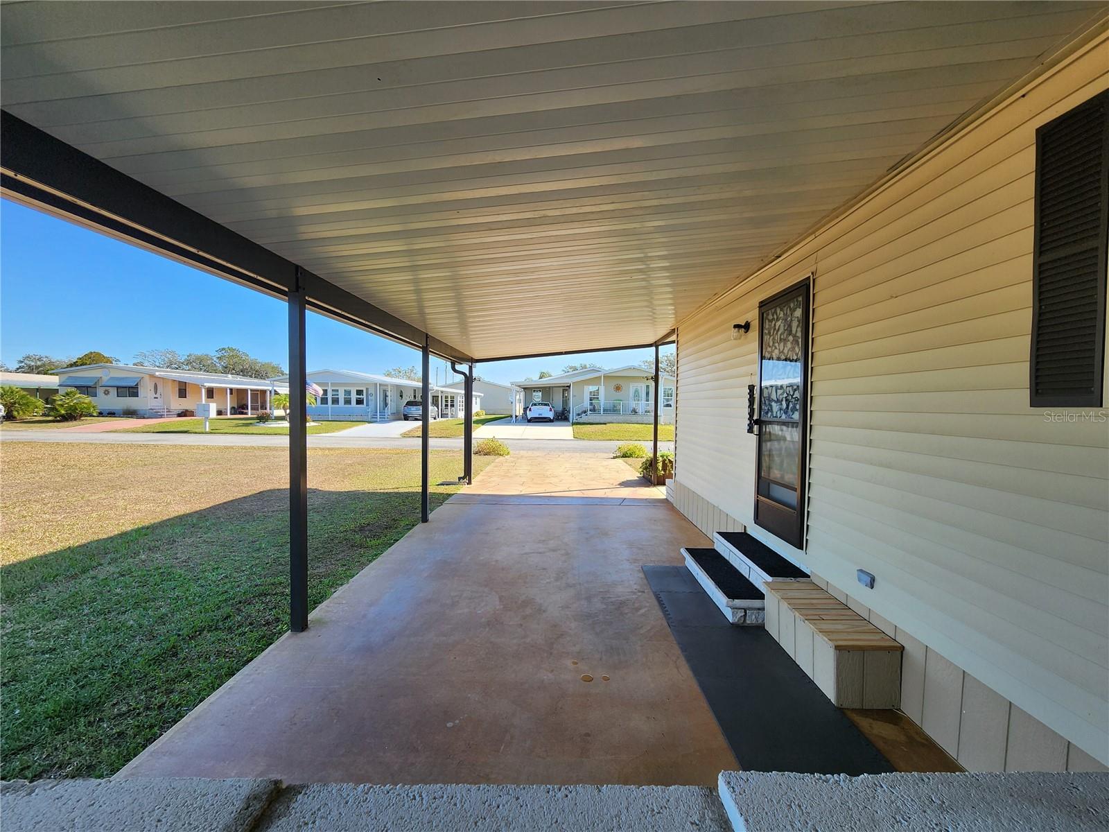 Carport view looking East.