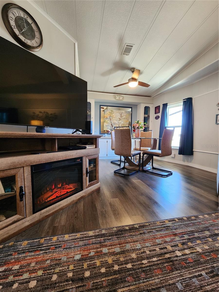 Living room is open to the dining area.