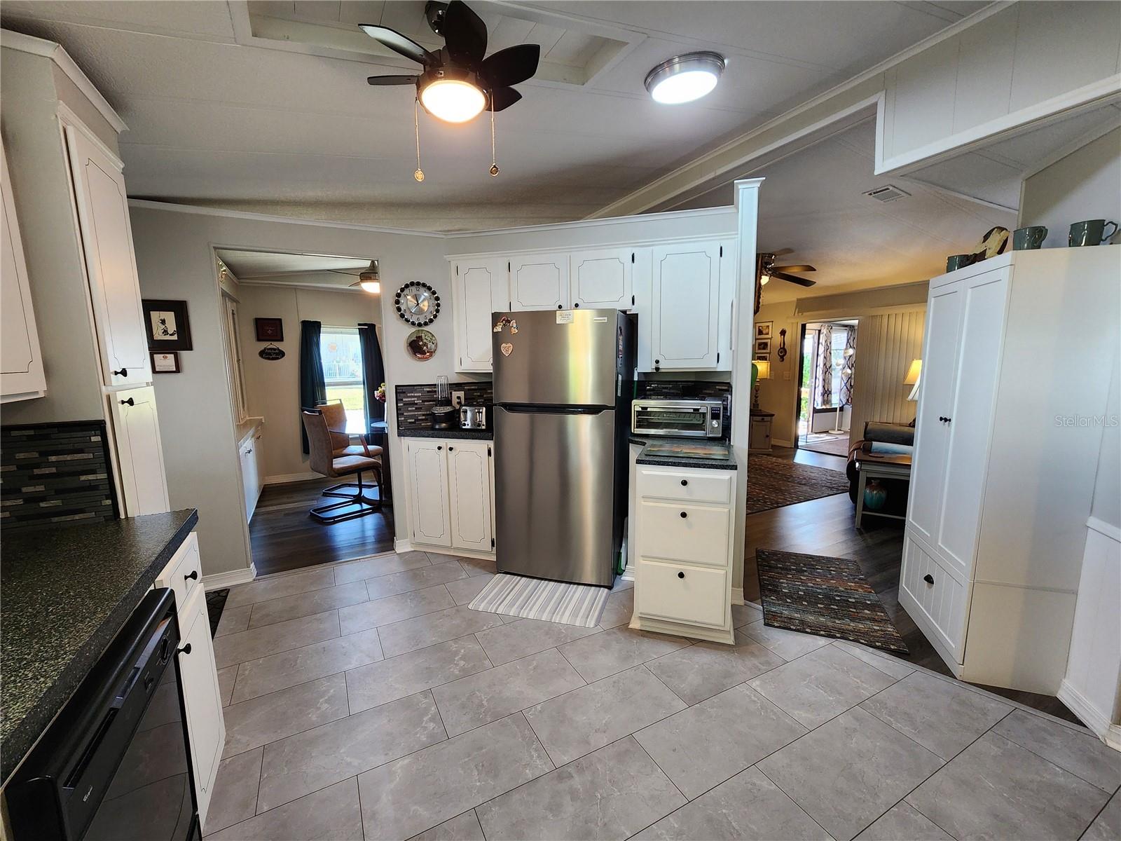 Kitchen with updated appliances.