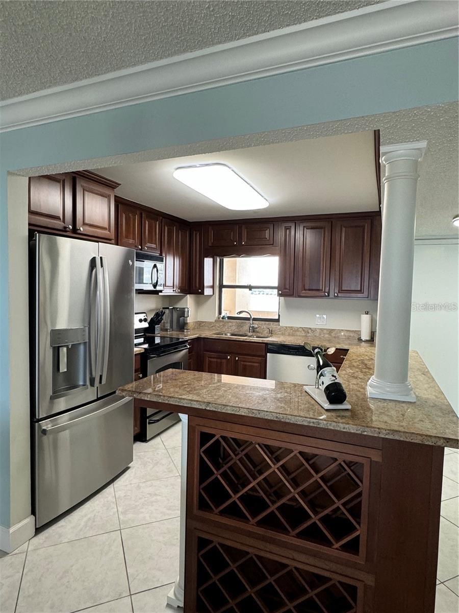 Newly installed stainless-steel appliances.