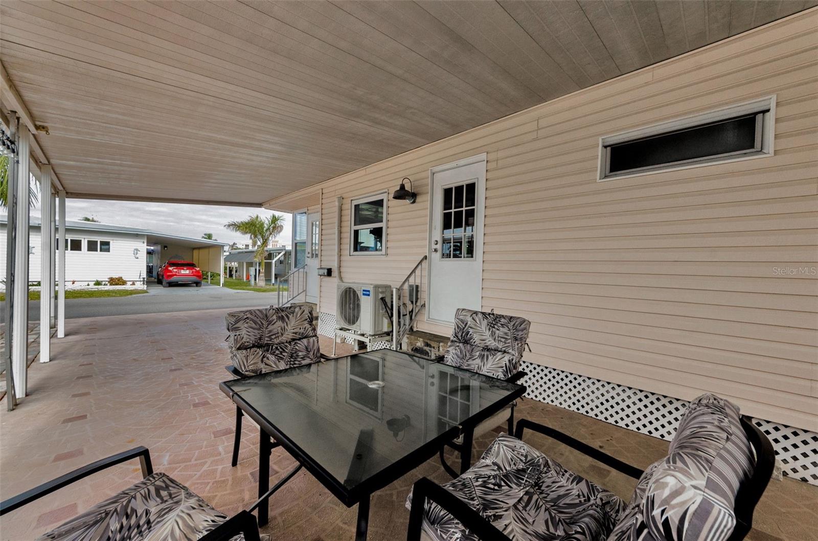 Under Cover Car Port and patio area