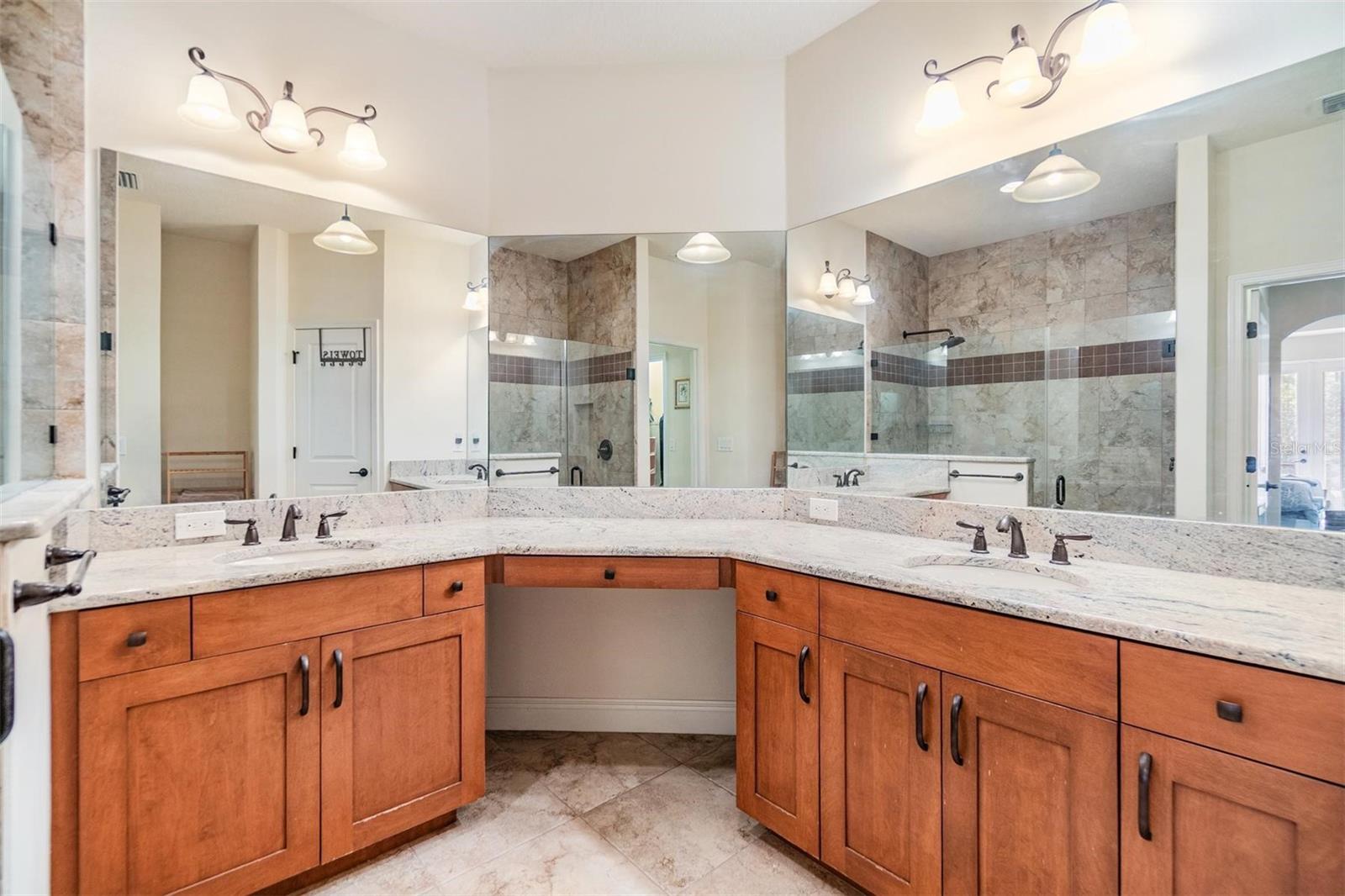 Plenty of counter space in the master bathroom