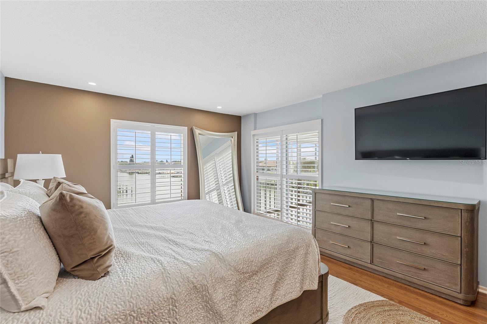 master bedroom with water view