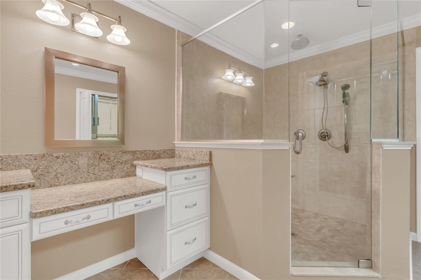 Primary bathroom with a large shower