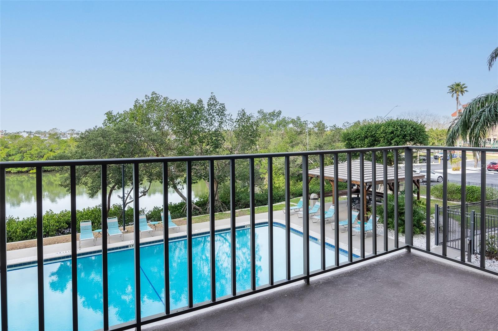 Sliding doors to balcony equipped with hurricane shutters