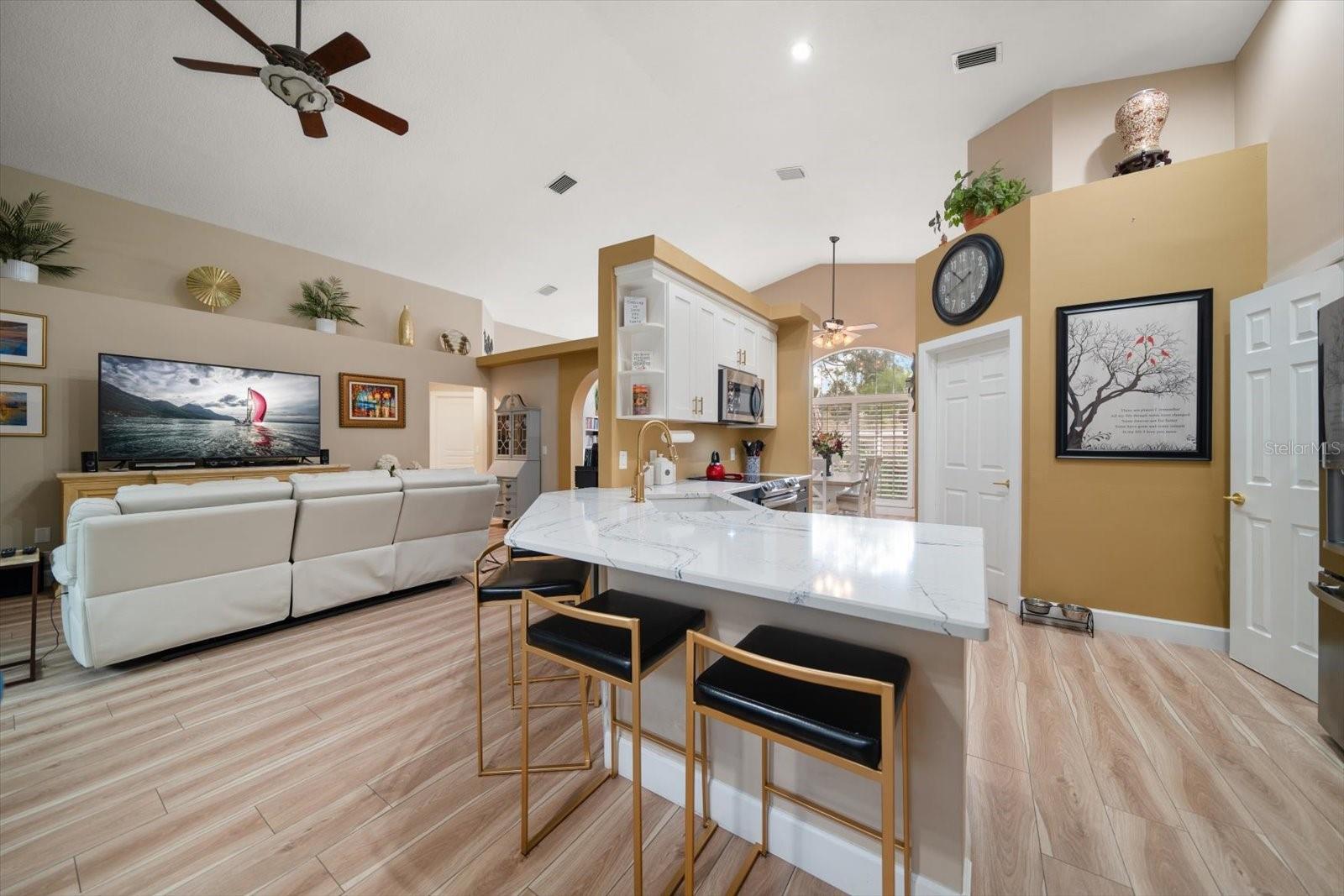 Open floor plan kitchen and living room