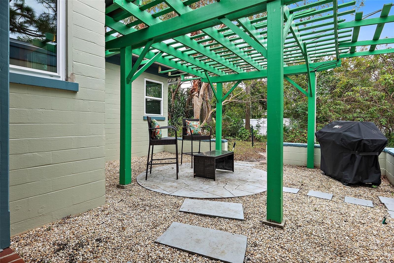 patio / pergola from the dining room sliding doors