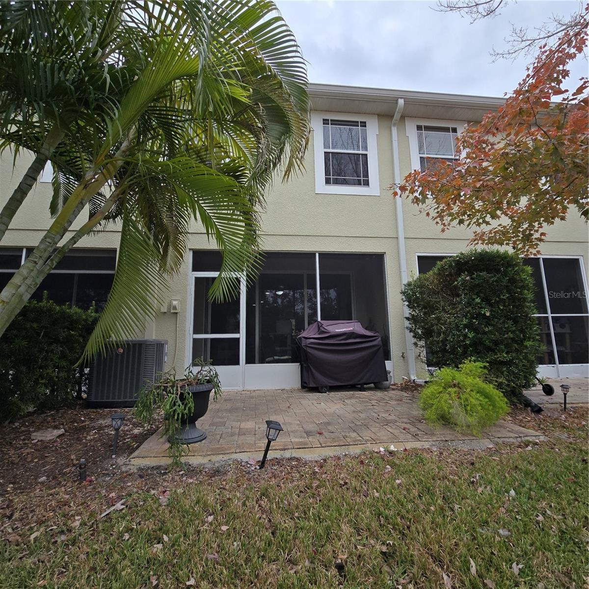 Back view of townhome