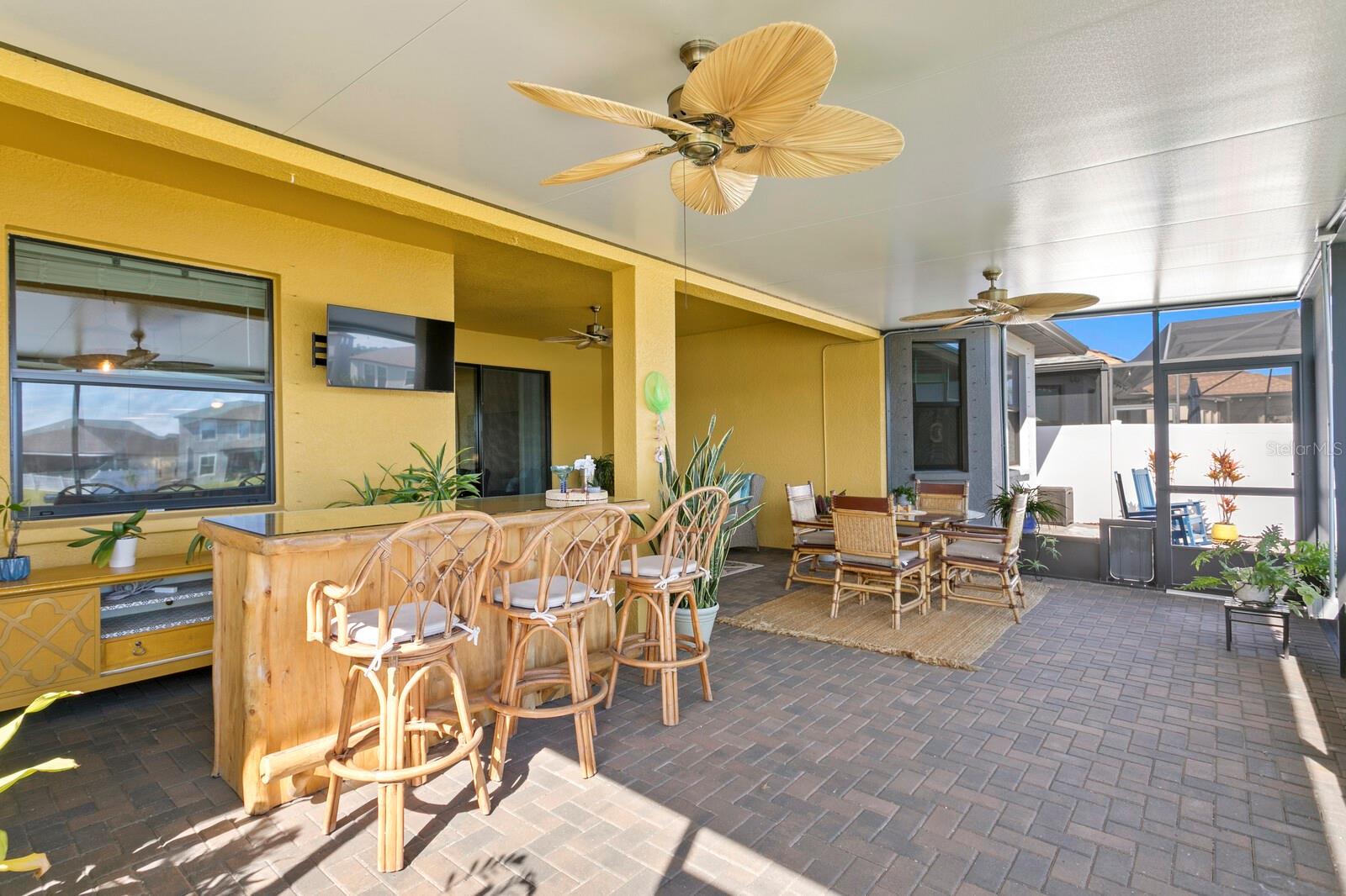 At over 600sqft, this covered lanai provides a fantastic entertaining space