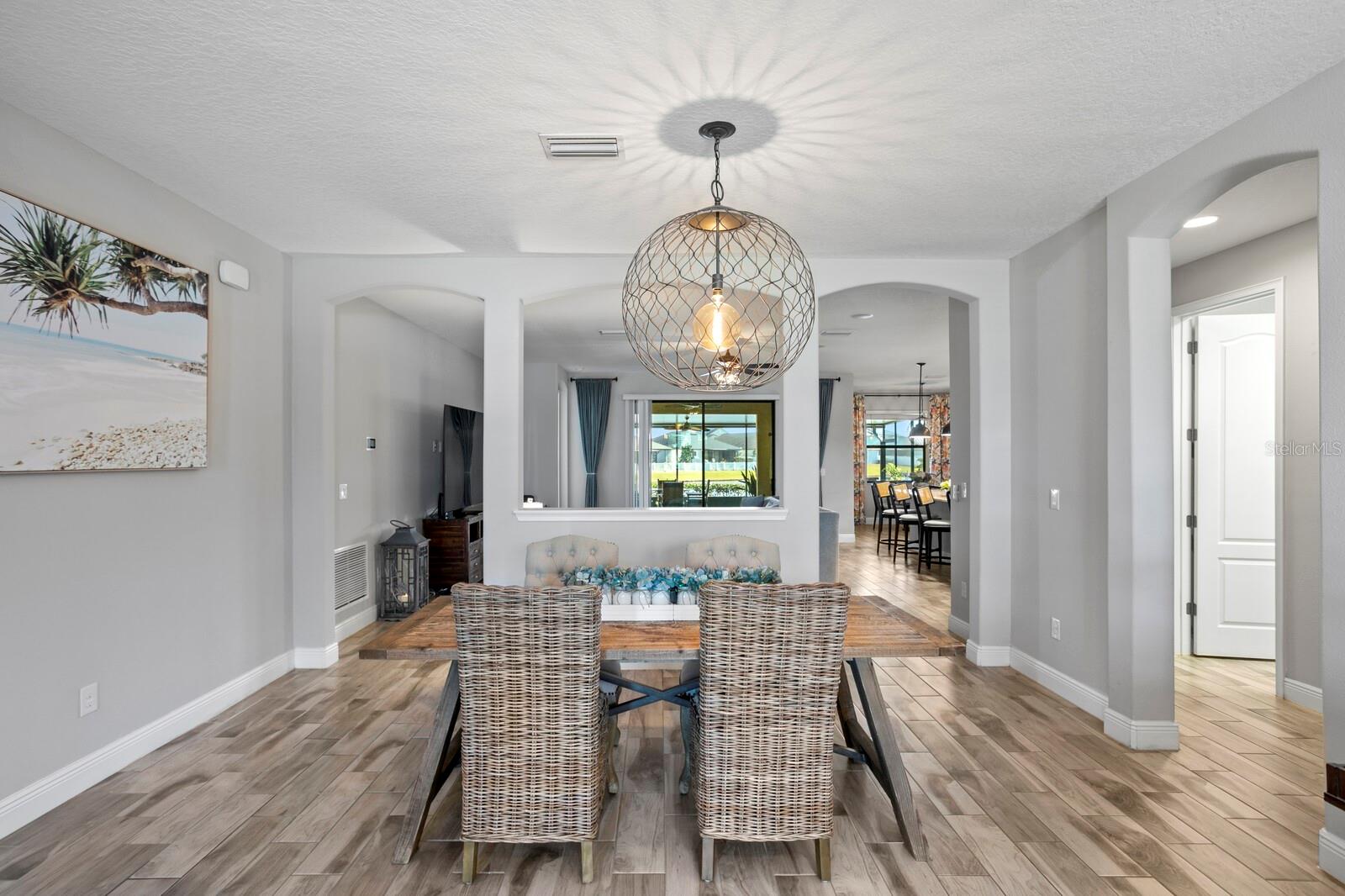 Views of the formal dining room