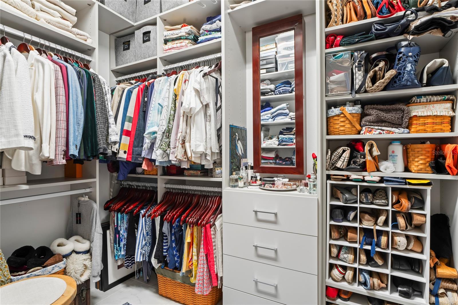 Her Walk In Custom Closet