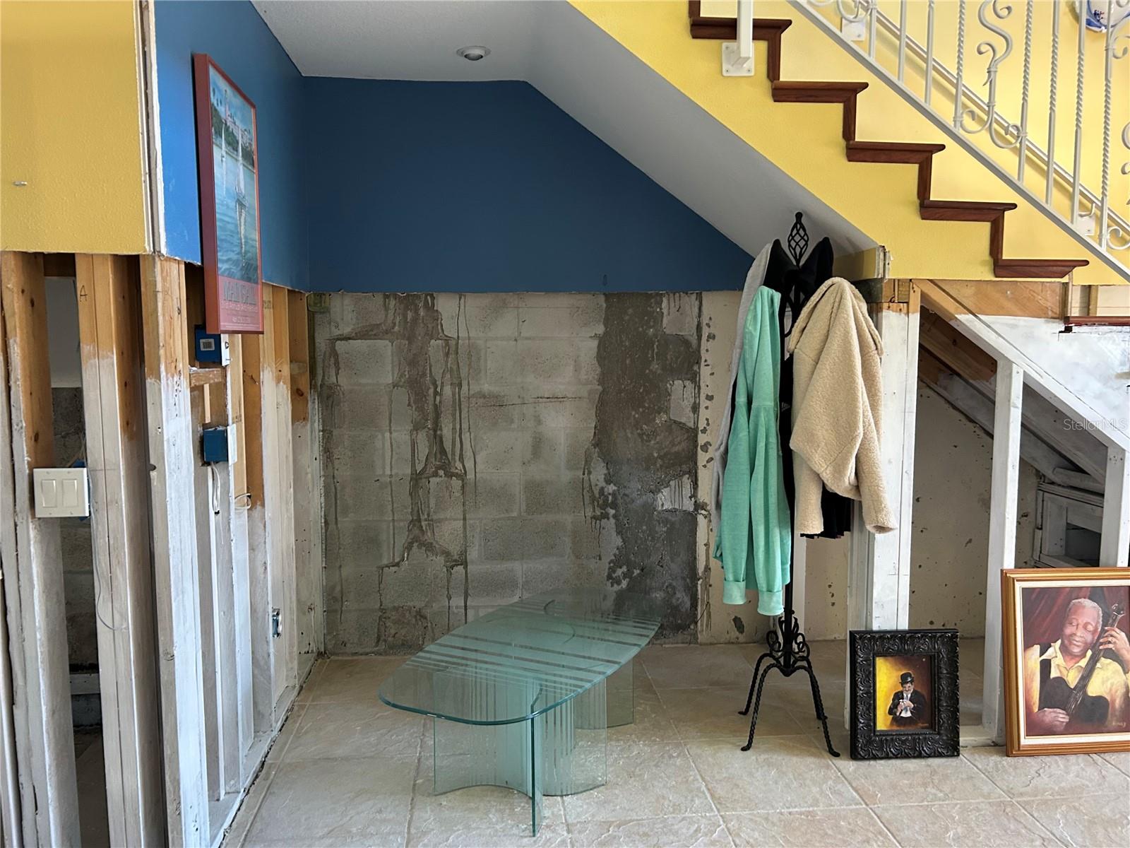 Foyer & Staircase AFTER FLOODING