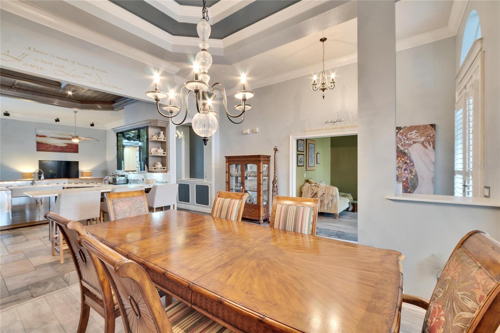 FORMAL DINING WITH BEAUTIFUL CHANDELIER