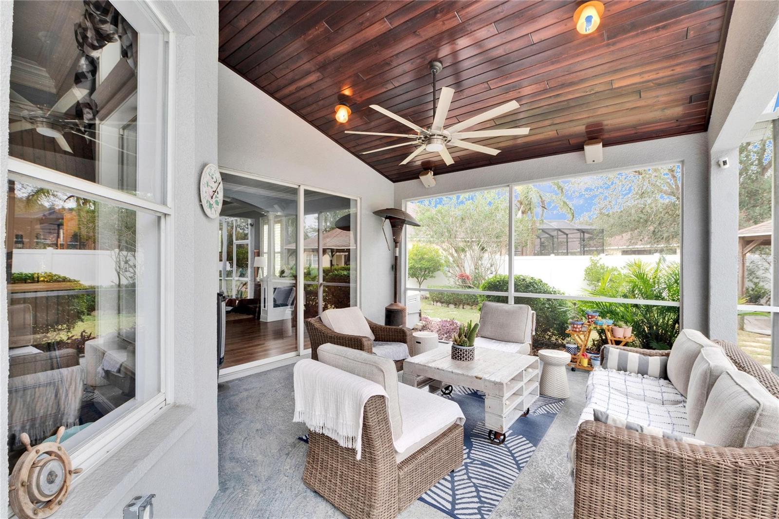 COVERED LANAI WITH CUSTOM CEILING