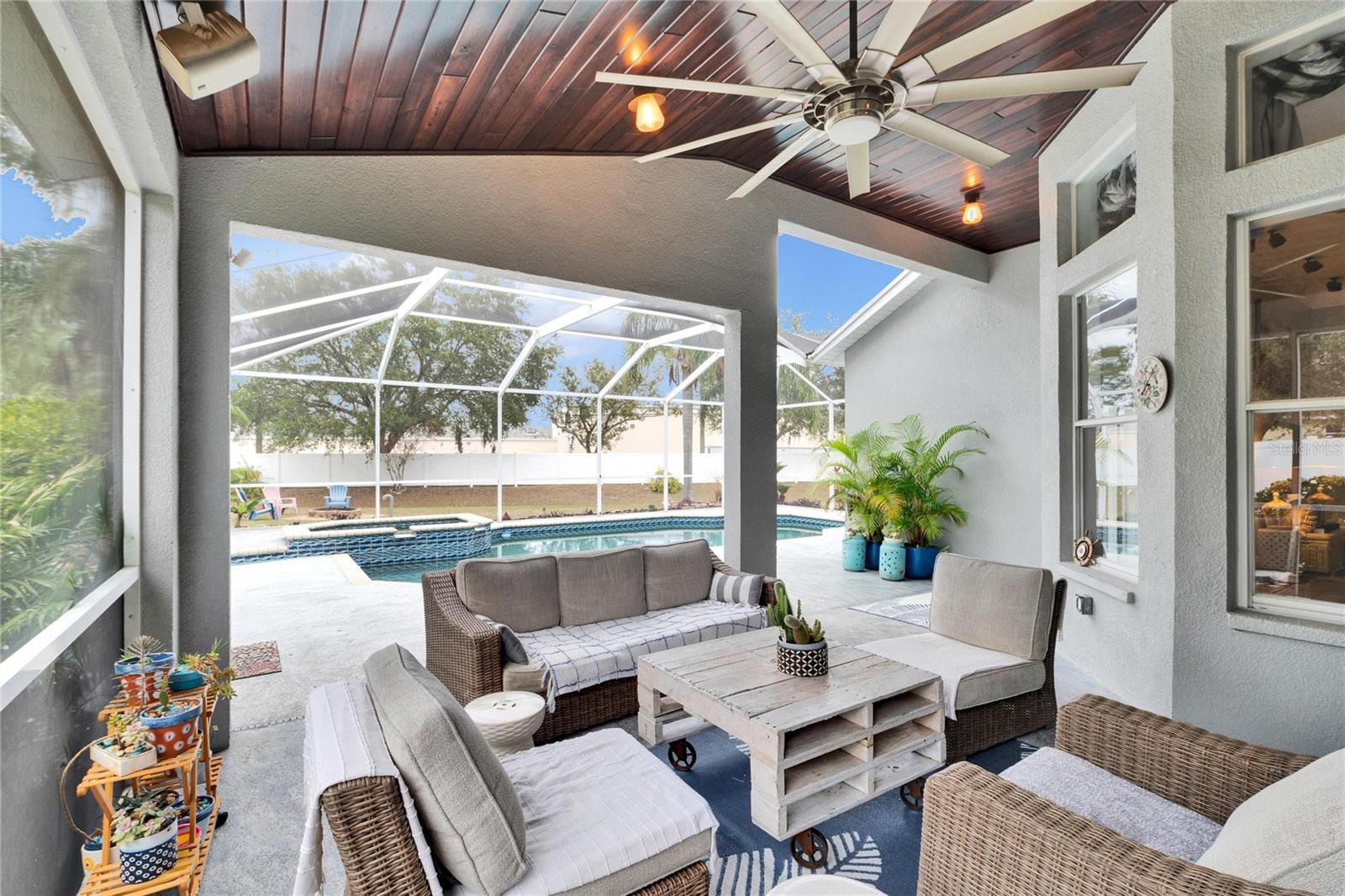 COVERED LANAI WITH CUSTOM CEILING