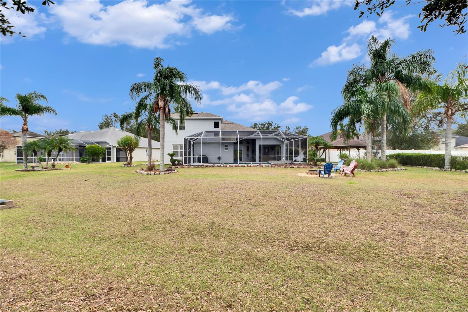 MATURE PALM TREES AND DEDICATED FIREPIT