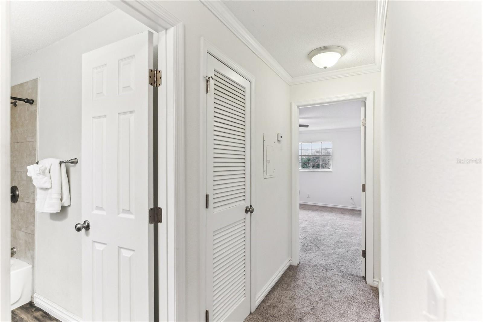 Hallway into Bathroom and Bedroom