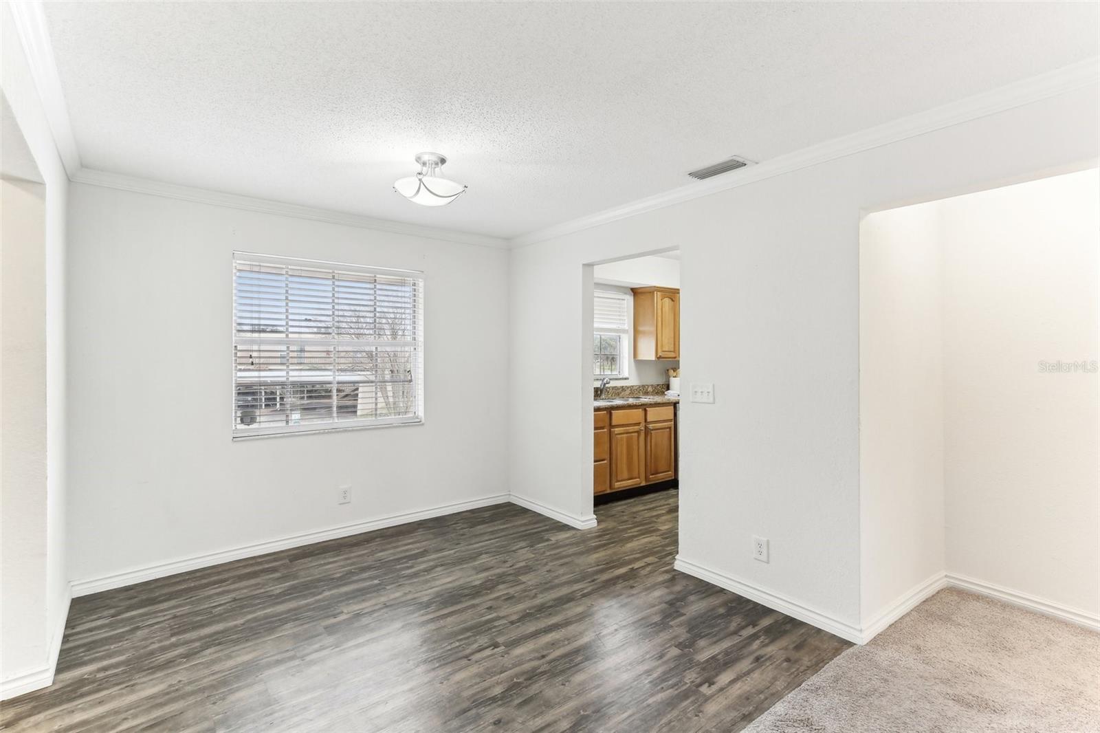 Dining Room into Kitchen and Hallway