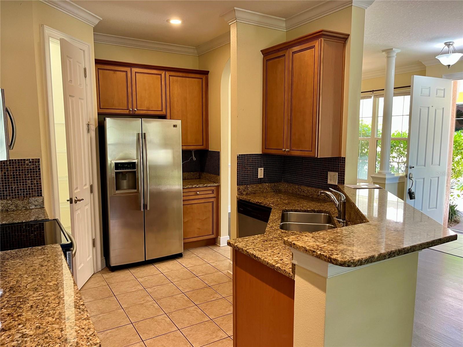 Spacious kitchen open to the living area
