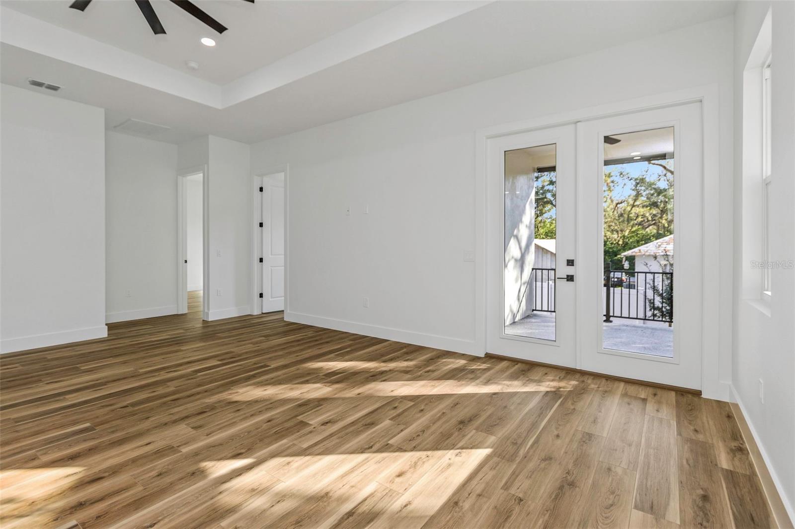 French doors to porch