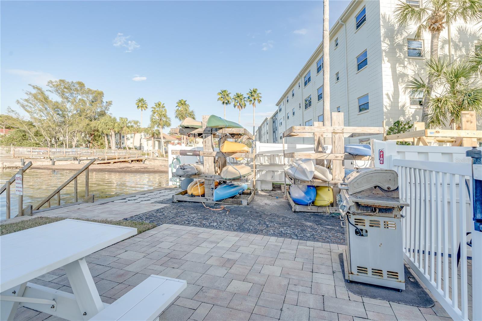 Kayak Storage Racks/BBQ Area