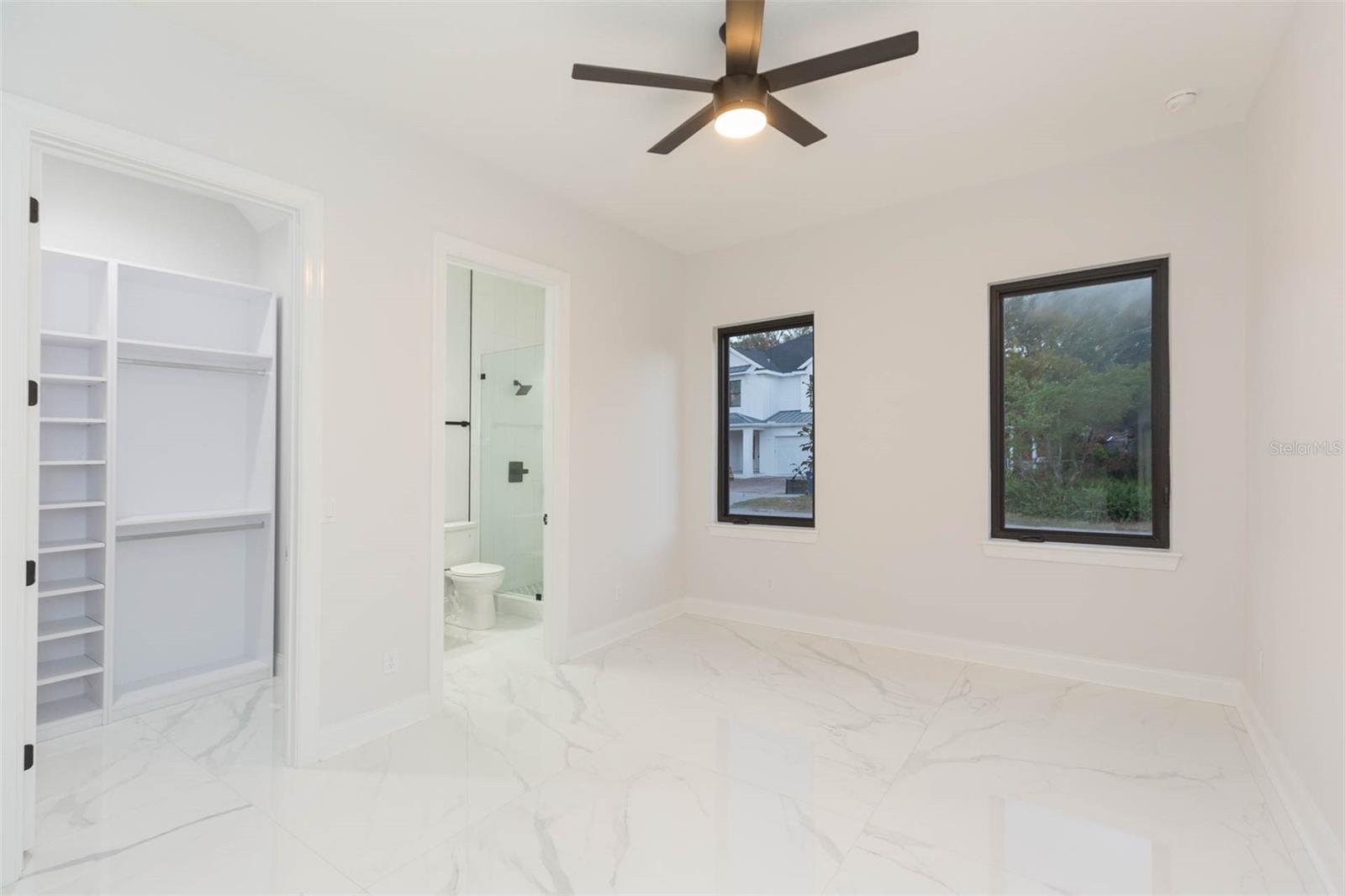 Downstairs bedroom with bathroom