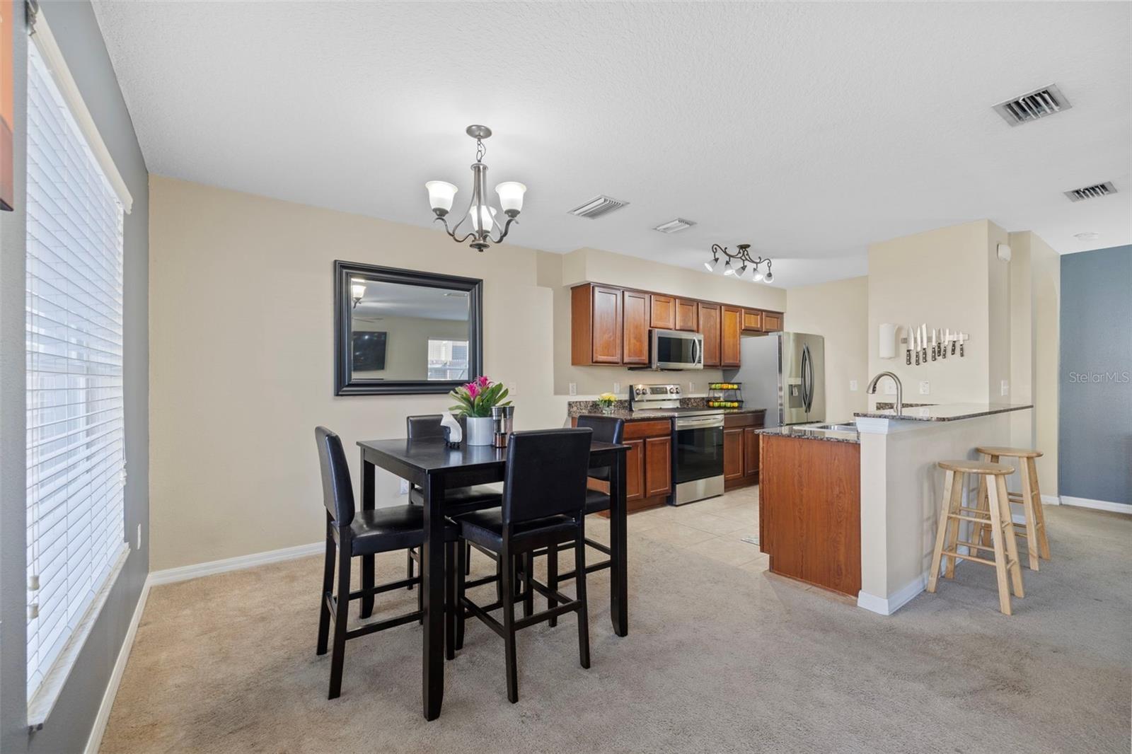 Dining room right off the Kitchen